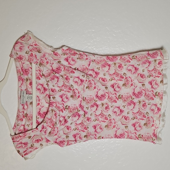 Banana Republic Rose Print Cap Sleeve Top - Picture 3 of 6